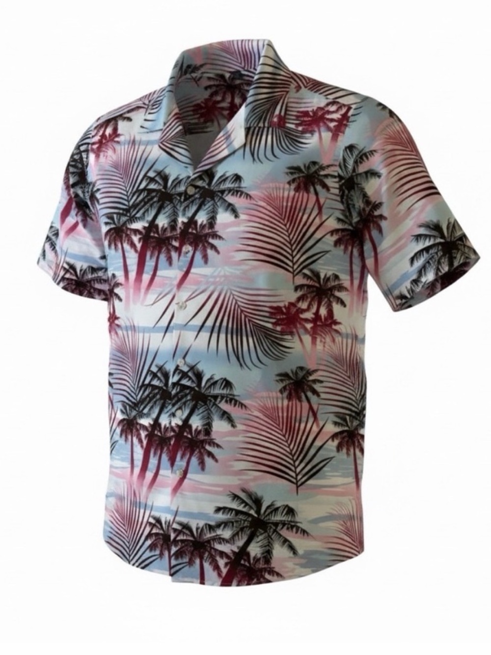 Tropical Hawaiian Print Men's Button Up Shirt SET OF 2! - Picture 9 of 12
